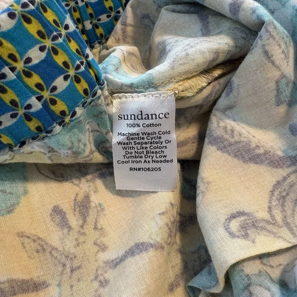 Sundance Printed Shorts Size XL Petite Pull On 100% Cotton Floral Bohemian Beach